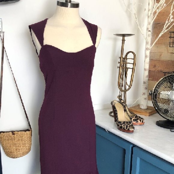 BETTIE PAGE Purple TART Wiggle Dress.  Size S - Picture 2 of 4